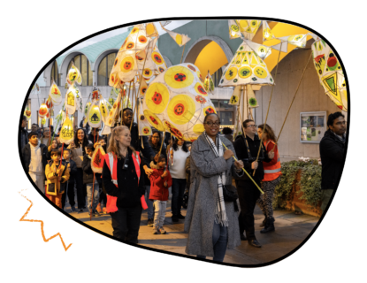 An illustration of a woman designing clothes on a mannequin